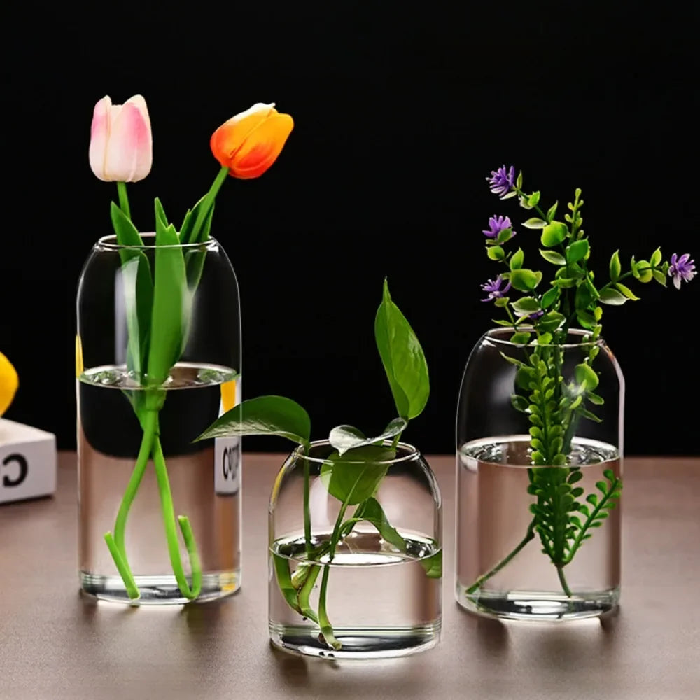 Creative Hydroponic Plant Glass Simple Modern Bottle Flower Vase for Centerpieces Desktop Home Dining Wedding Modern Wedding