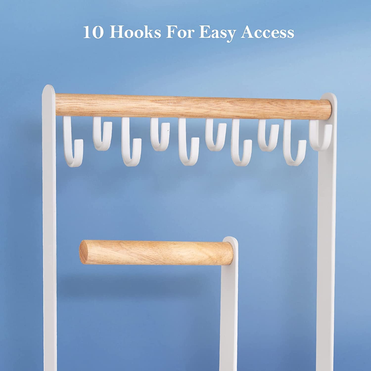 Jewelry Stand Holder Organizer, 4-Tier Necklace Holder with Ring Tray, 10 Hooks Necklaces Hanging Small Jewelry Display Storage Tower Tree for Bracelets Earrings Watches -Medium, White