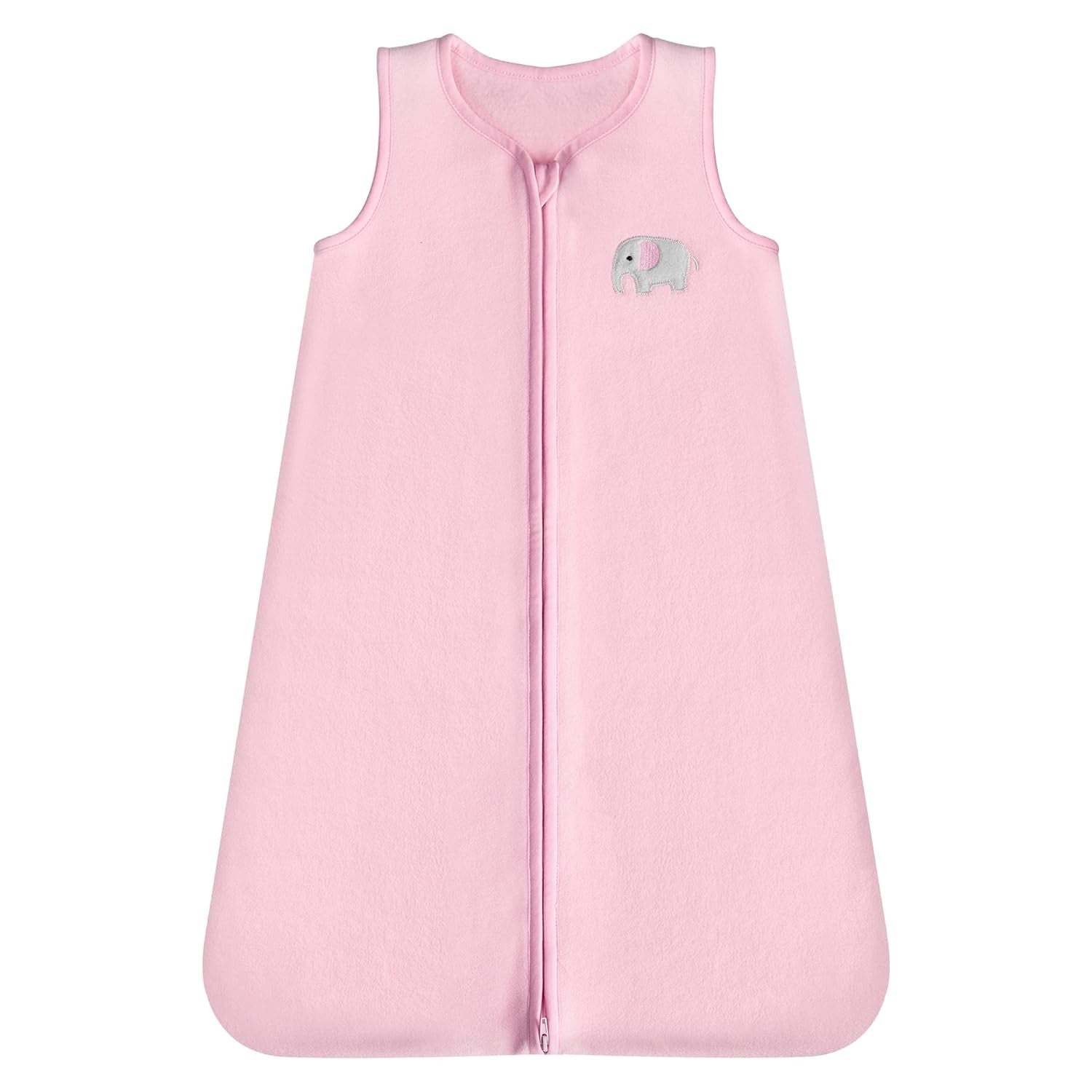 Micro Fleece Baby Sleep Sack 12-18 Months, 1.0 TOG Baby Sleeveless Wearable Blanket with 2-Way Zipper, Sleeping Bag for Baby Girl, 1 Pack, Pink Elephant